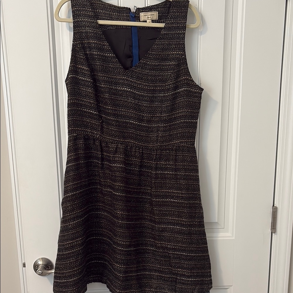 Moulinette Soeurs Black Sleeveless V-Neck A-Line Mini Dress